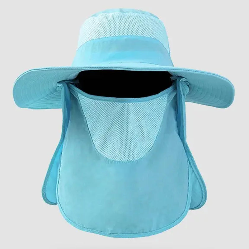 Men & Women Summer Detachable Sun Hat, Wide Brim UV Protection Fishing Hat with Face Mask, Outdoor Hiking Mountaineering Cap,Summerwins