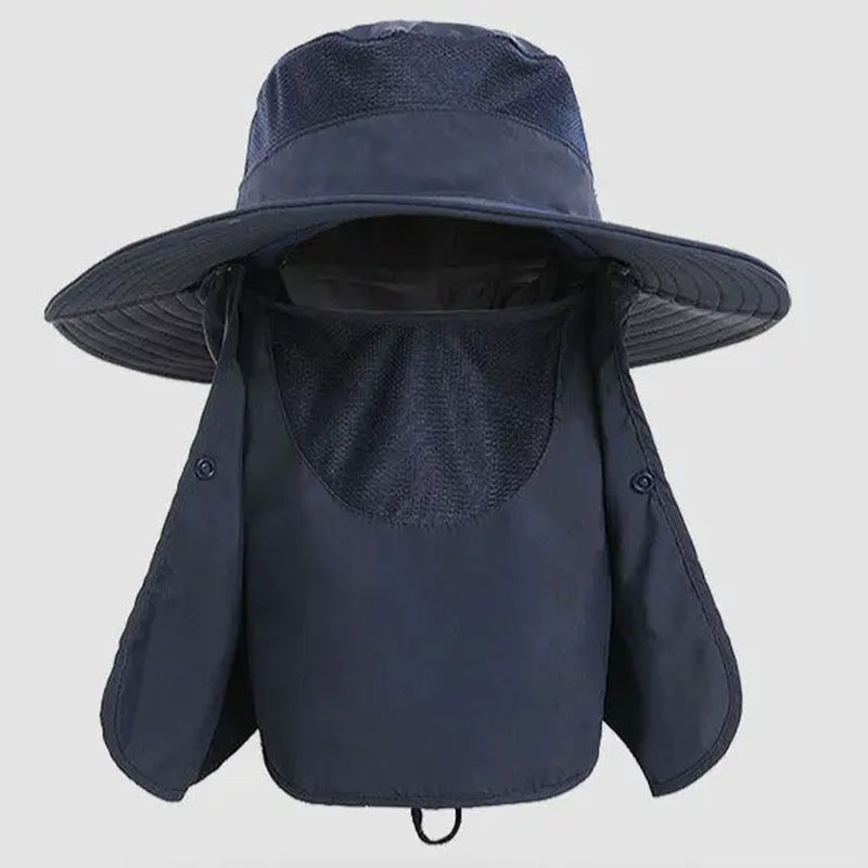 Men & Women Summer Detachable Sun Hat, Wide Brim UV Protection Fishing Hat with Face Mask, Outdoor Hiking Mountaineering Cap,Summerwins