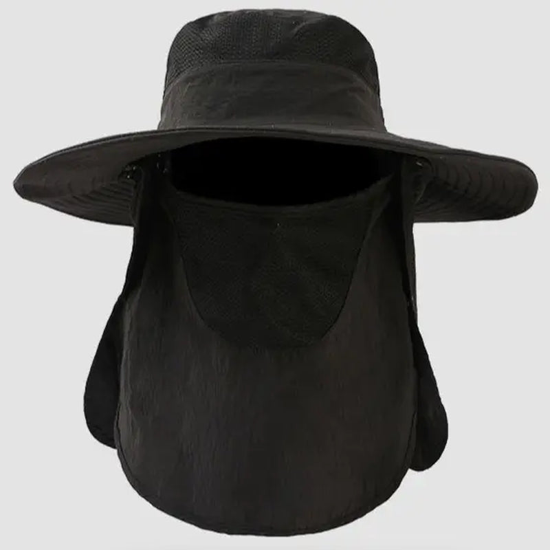 Men & Women Summer Detachable Sun Hat, Wide Brim UV Protection Fishing Hat with Face Mask, Outdoor Hiking Mountaineering Cap,Summerwins