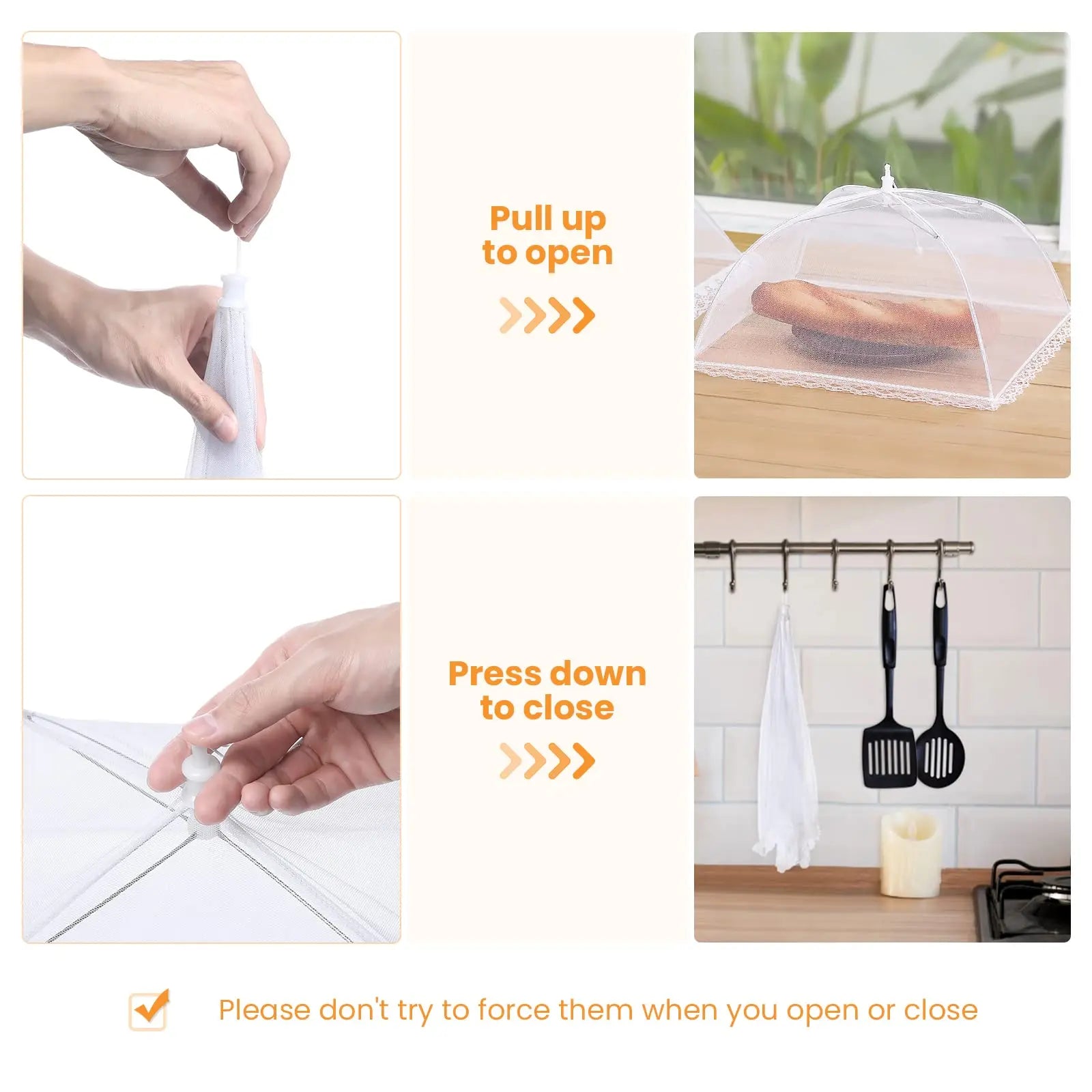 5PCS Food Covers for outside - 1 XXL & 4 S Tents/Food Covers for outside Pop-Up Mesh Reusable Food Nets for Parties Picnics Outdoor Bbqs Collapsible