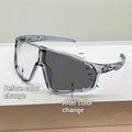 Uv-Protective Sunglasses for Hiking & Cycling - Windproof, Changes Color in Response to UV Intensity; the Stronger the UV Light, the Deeper the Color Change.Sand-Resistant Sports Eyewear with Versatile, Stylish Photochromic Lenses