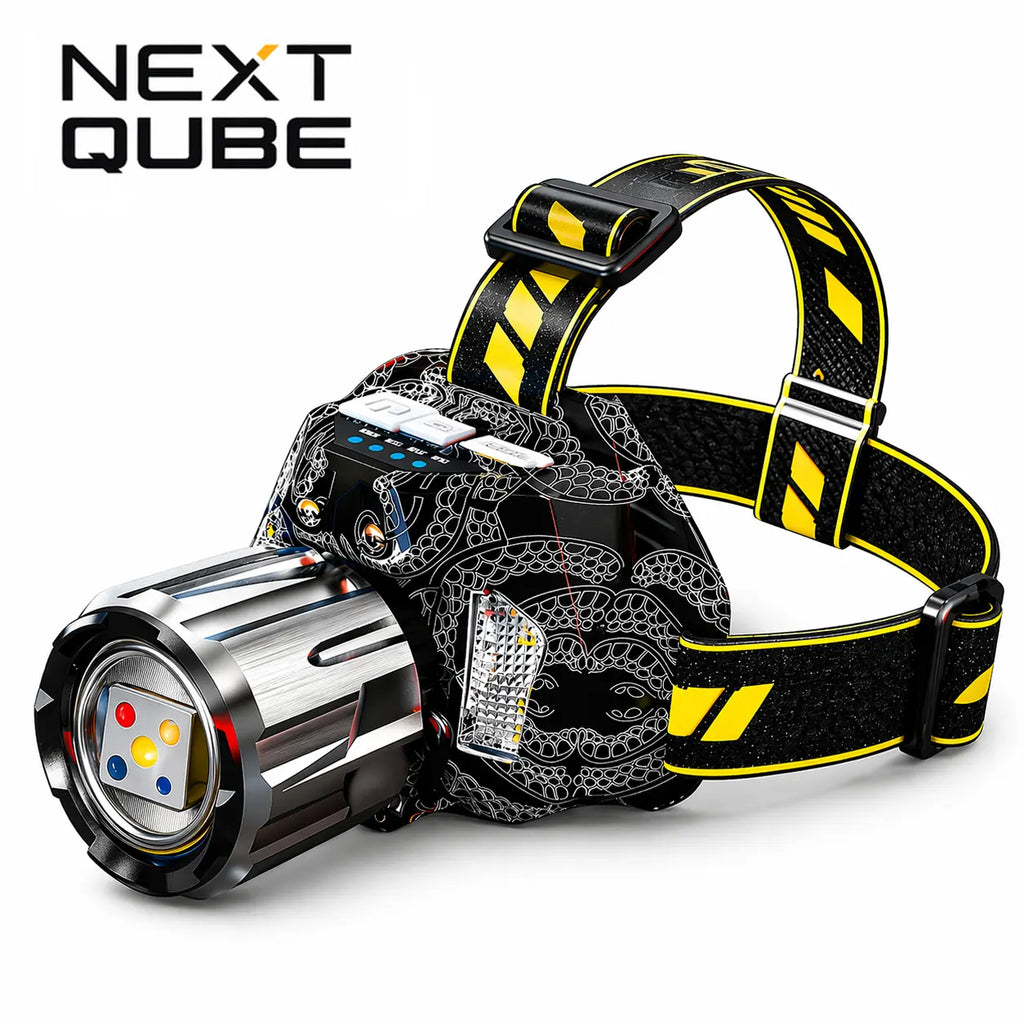 High Bright LED Headlamp, 5-Color Modes Rechargeable Headlight with Motion Sensor, 1000M Long Beam & Twist to Zoom Waterproof Torch for Night Fishing Camping Hiking Repair