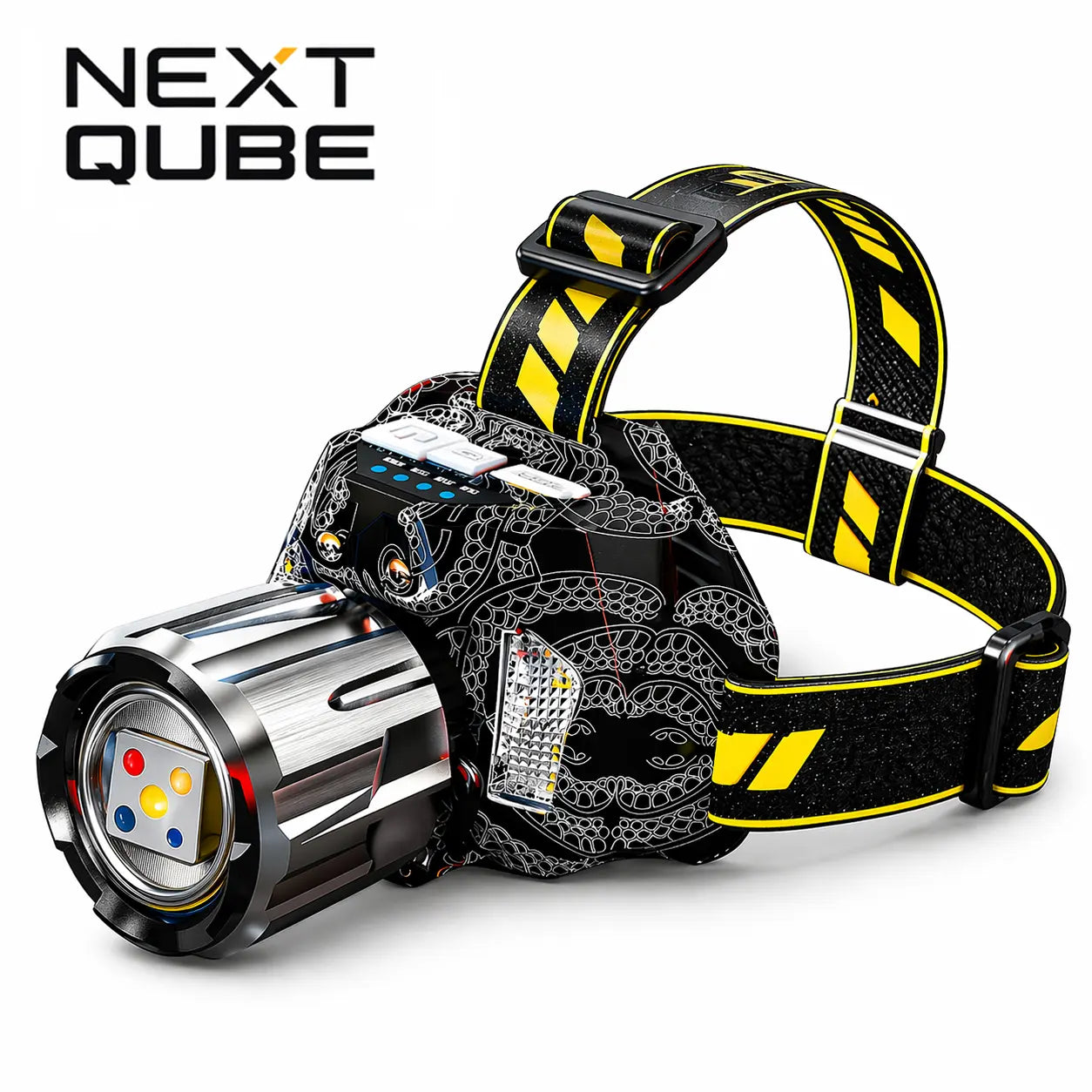 High Bright LED Headlamp, 5-Color Modes Rechargeable Headlight with Motion Sensor, 1000M Long Beam & Twist to Zoom Waterproof Torch for Night Fishing Camping Hiking Repair