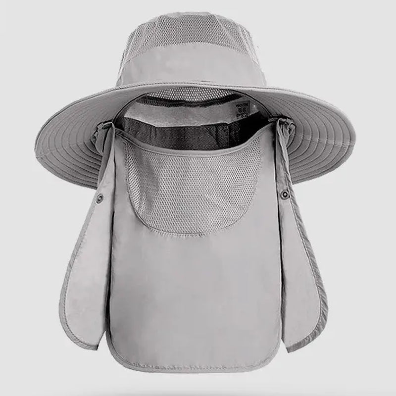 Men & Women Summer Detachable Sun Hat, Wide Brim UV Protection Fishing Hat with Face Mask, Outdoor Hiking Mountaineering Cap,Summerwins