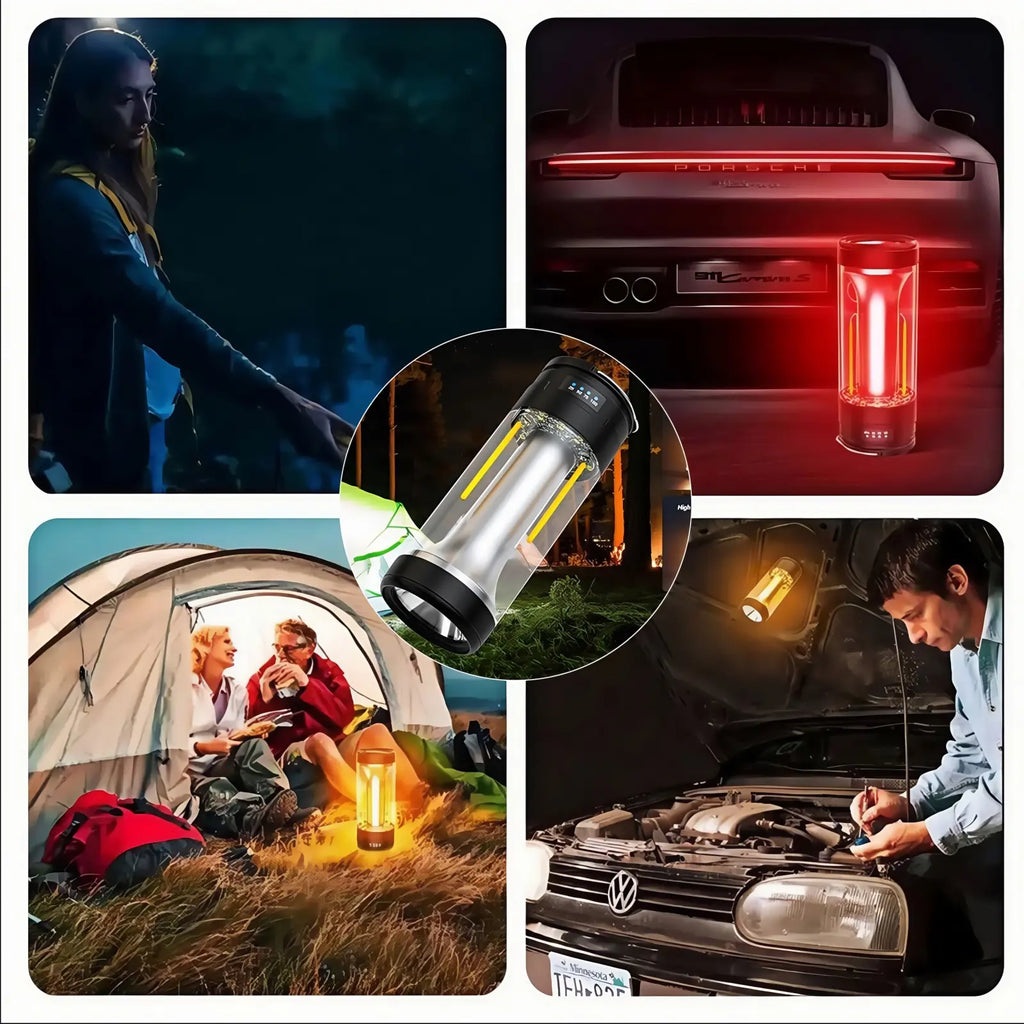High Lumen Super Bright Magnetic Camping Lantern Handheld Rechargeable Flashlight with 4 Lighting Modes COB Side Light USB-C Charging Digital Display Portable Camping Lantern Long-Lasting Power for Outdoor Camping Hiking Labor Day Sale Sale Ends Soon Camp