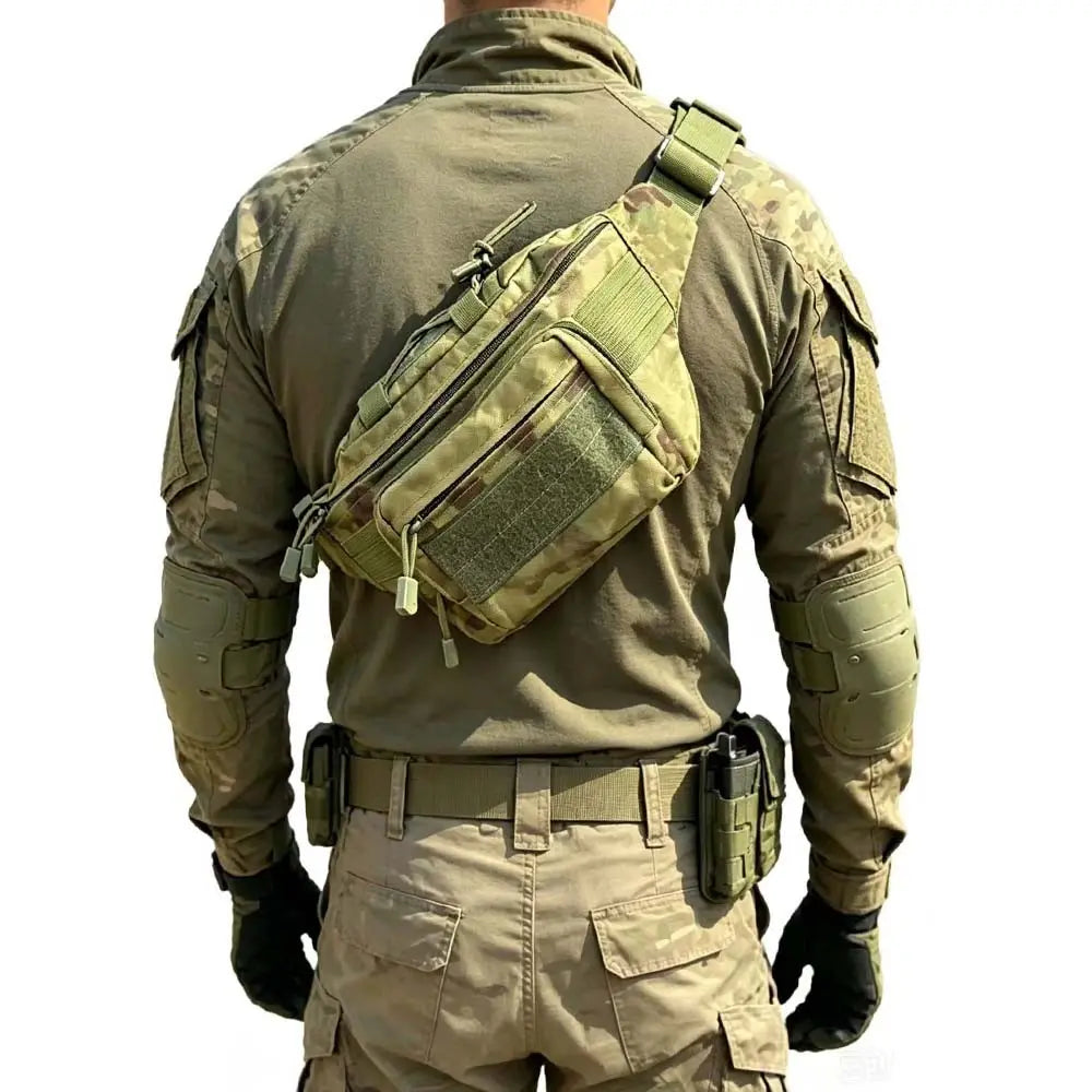 Molle Waist Bag, Lightweight Crossbody Phone Pouch, Durable Outdoor Hiking, Outdoor Sports Bag, Multi-Functional Shoulder Bag, Camping Cycling Backpack