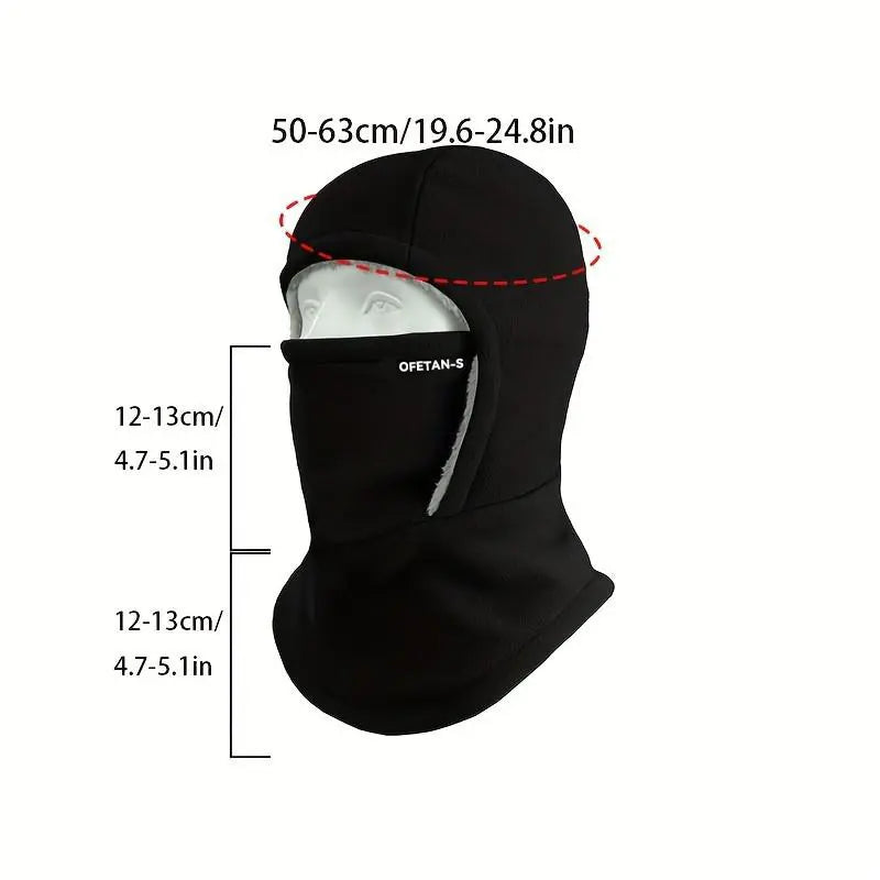 Unisex Fleece Lined Hooded Hat, Balaclava Hats, Winter Outdoor Windproof Face & Neck Protection, Thickened Cycling Mask, Snowboarding Skiing Cap