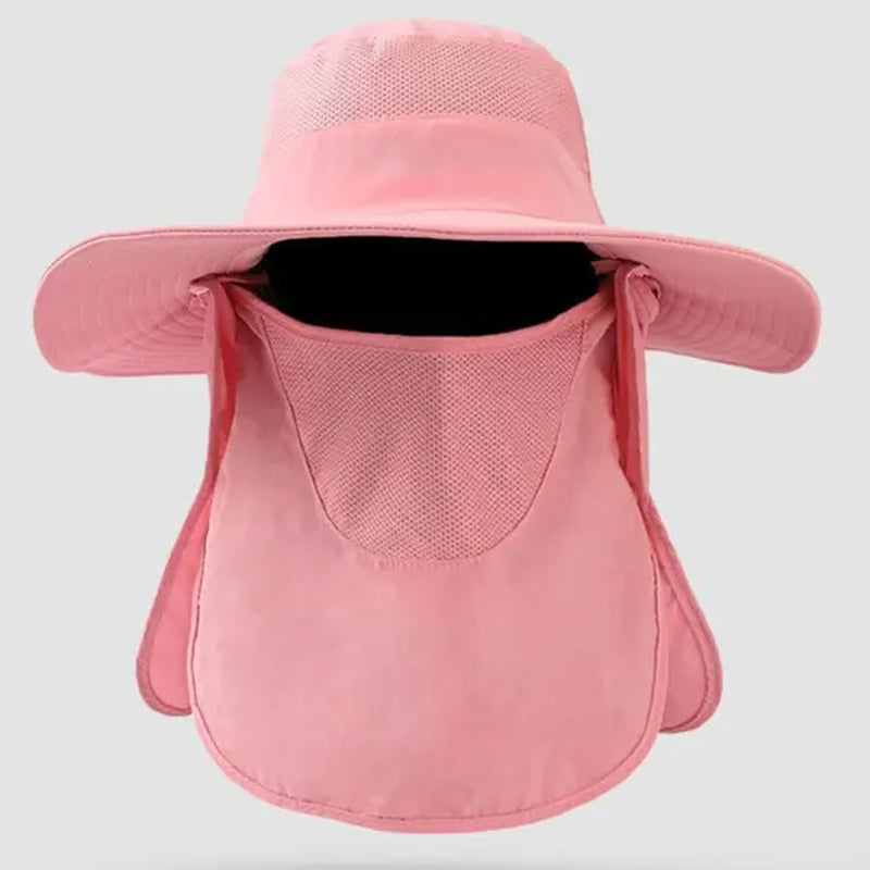 Men & Women Summer Detachable Sun Hat, Wide Brim UV Protection Fishing Hat with Face Mask, Outdoor Hiking Mountaineering Cap,Summerwins