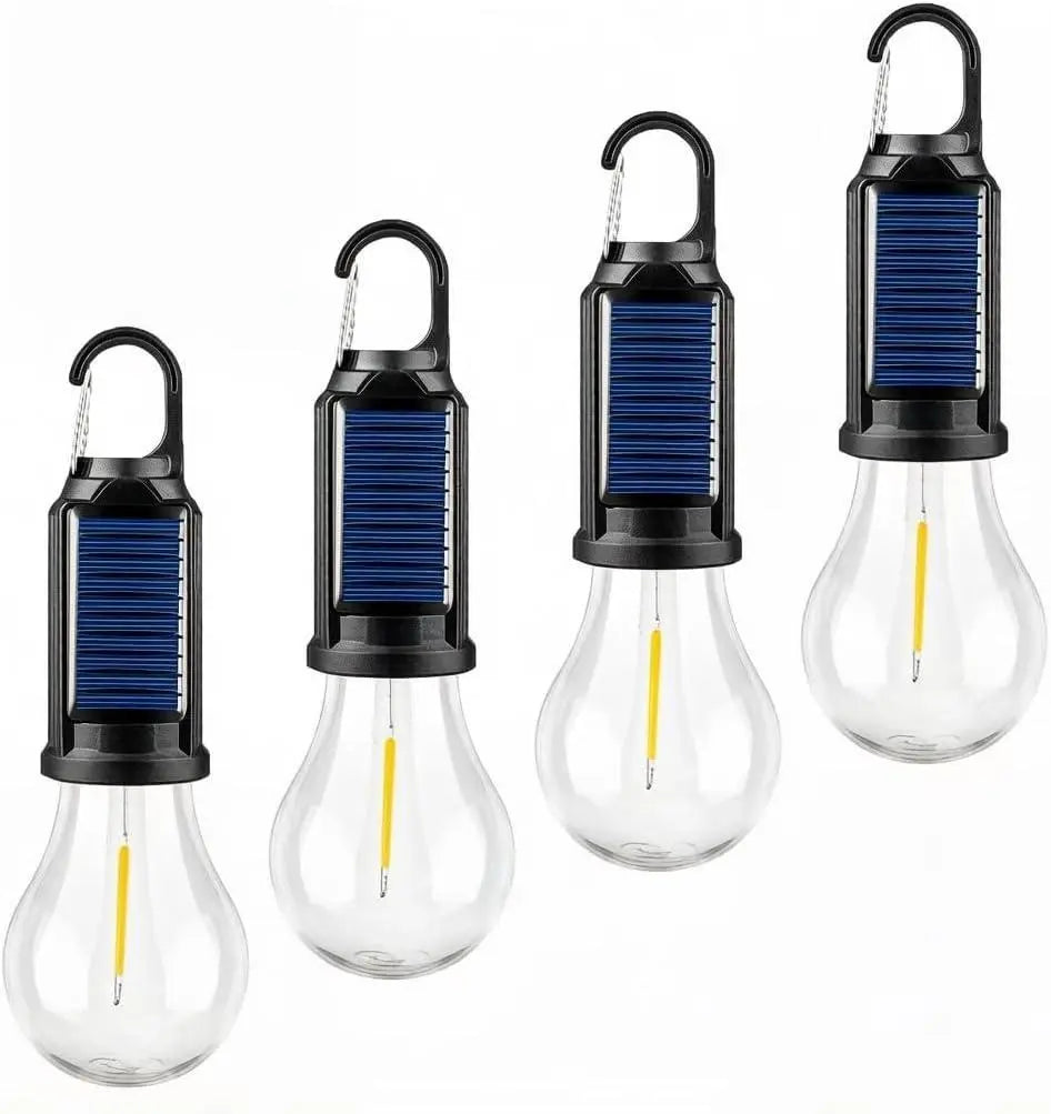 1/2/4 PCS Rechargeable Solar LED Light Bulbs with Waterproof Clip Hook, Solar Outdoor Lights, Portable Camping Gear for Hiking & Emergency Use