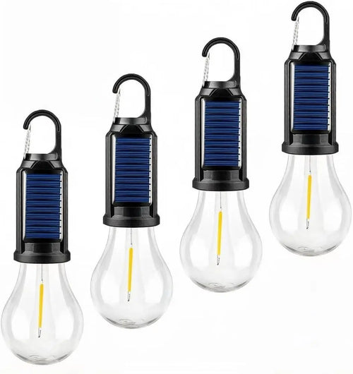 1/2/4 PCS Rechargeable Solar LED Light Bulbs with Waterproof Clip Hook, Solar Outdoor Lights, Portable Camping Gear for Hiking & Emergency Use