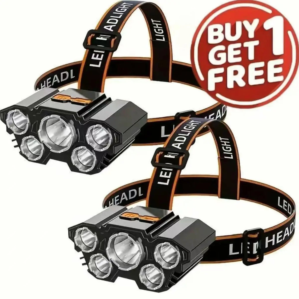 2 Pack Rechargeable LED Headlamp, 3 Modes Waterproof Head Light, Adjustable Bright Head Flashlight for Outdoor Camping, Hiking, Trekking, One for You One for Partner, or Keep One as Backup, Hands-Free Lightweight Gear for Trail, Tent Setup & Night Fishing