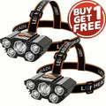 2 Pack Rechargeable LED Headlamp, 3 Modes Waterproof Head Light, Adjustable Bright Head Flashlight for Outdoor Camping, Hiking, Trekking, One for You One for Partner, or Keep One as Backup, Hands-Free Lightweight Gear for Trail, Tent Setup & Night Fishing
