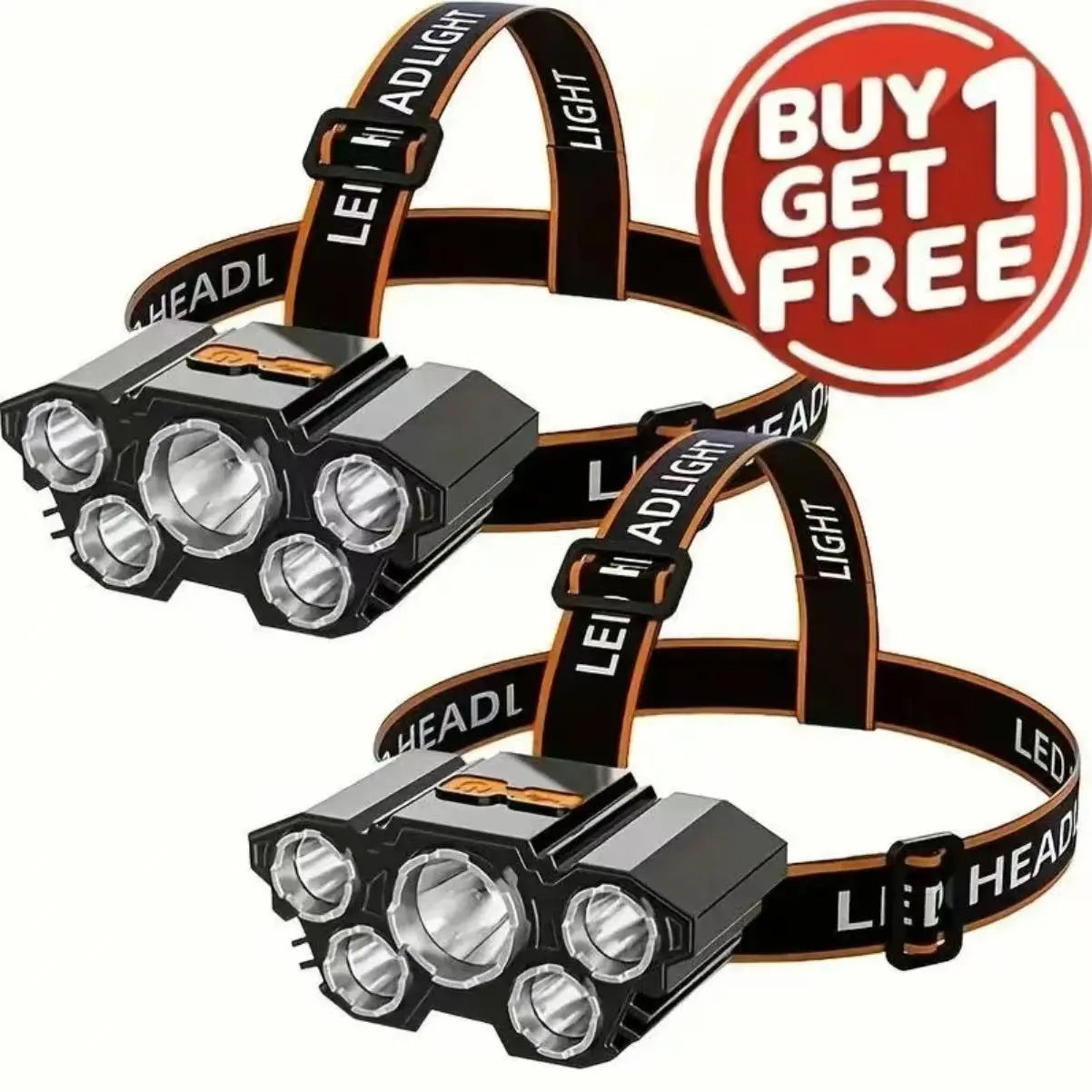 2 Pack Rechargeable LED Headlamp, 3 Modes Waterproof Head Light, Adjustable Bright Head Flashlight for Outdoor Camping, Hiking, Trekking, One for You One for Partner, or Keep One as Backup, Hands-Free Lightweight Gear for Trail, Tent Setup & Night Fishing