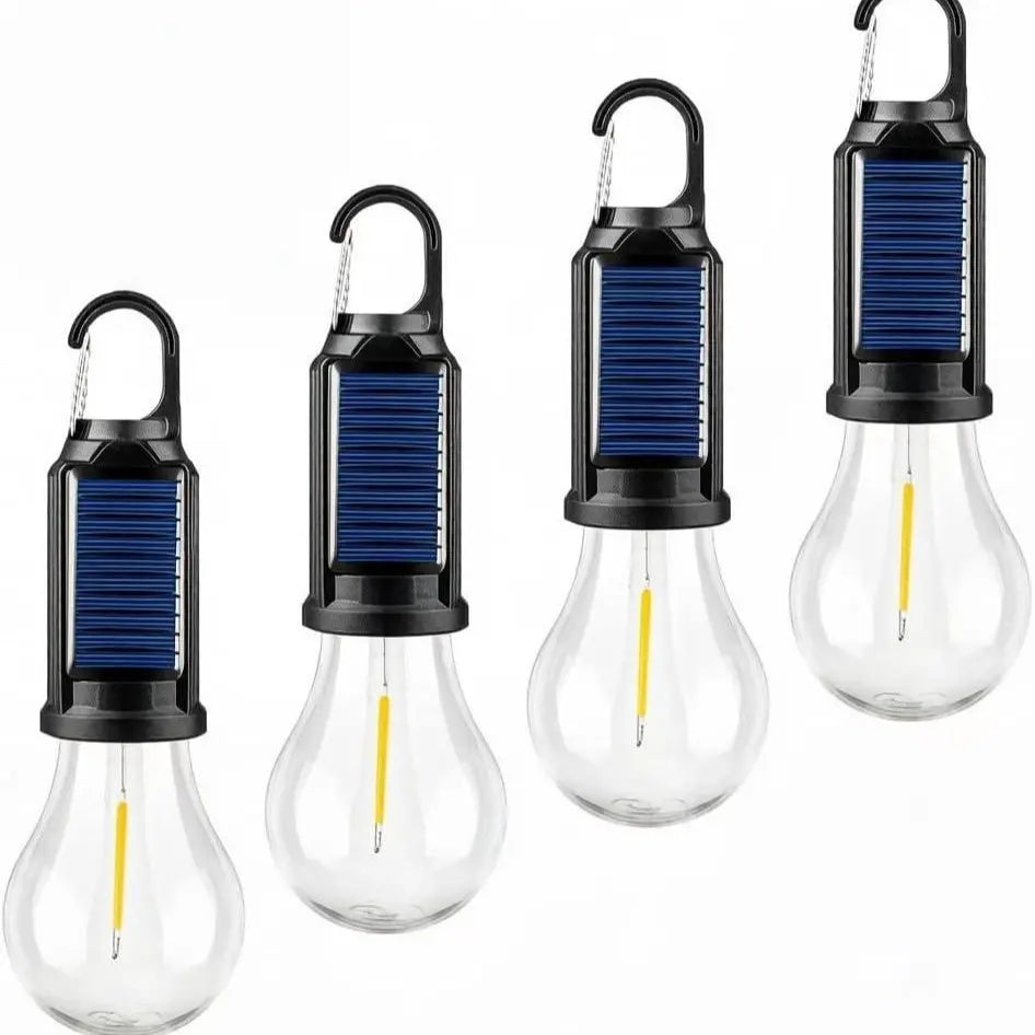 1/2/4 PCS Rechargeable Solar LED Light Bulbs with Waterproof Clip Hook, Solar Outdoor Lights, Portable Camping Gear for Hiking & Emergency Use
