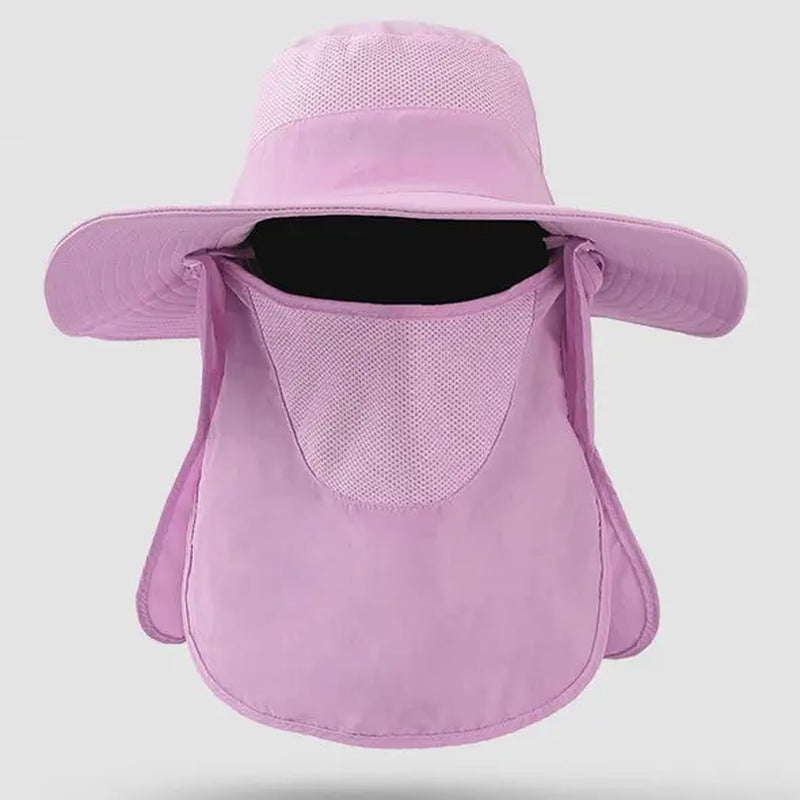 Men & Women Summer Detachable Sun Hat, Wide Brim UV Protection Fishing Hat with Face Mask, Outdoor Hiking Mountaineering Cap,Summerwins