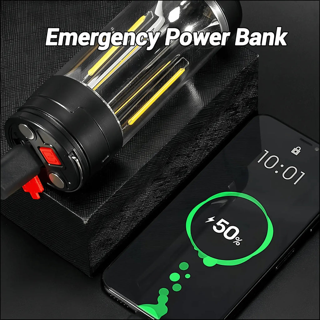 High Lumen Super Bright Magnetic Camping Lantern Handheld Rechargeable Flashlight with 4 Lighting Modes COB Side Light USB-C Charging Digital Display Portable Camping Lantern Long-Lasting Power for Outdoor Camping Hiking Labor Day Sale Sale Ends Soon Camp