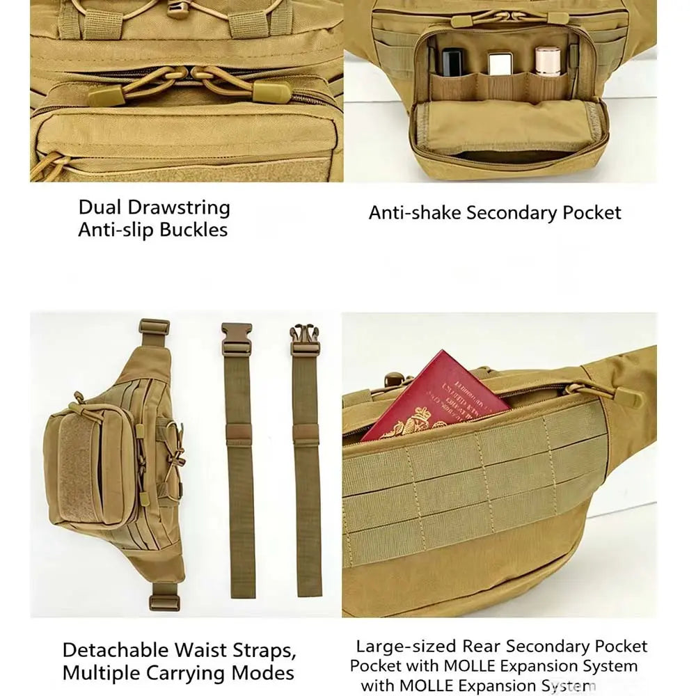 Molle Waist Bag, Lightweight Crossbody Phone Pouch, Durable Outdoor Hiking, Outdoor Sports Bag, Multi-Functional Shoulder Bag, Camping Cycling Backpack