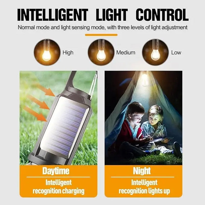1/2/4 PCS Rechargeable Solar LED Light Bulbs with Waterproof Clip Hook, Solar Outdoor Lights, Portable Camping Gear for Hiking & Emergency Use