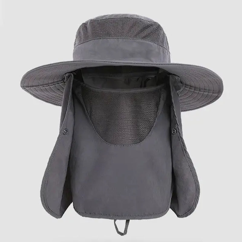 Men & Women Summer Detachable Sun Hat, Wide Brim UV Protection Fishing Hat with Face Mask, Outdoor Hiking Mountaineering Cap,Summerwins