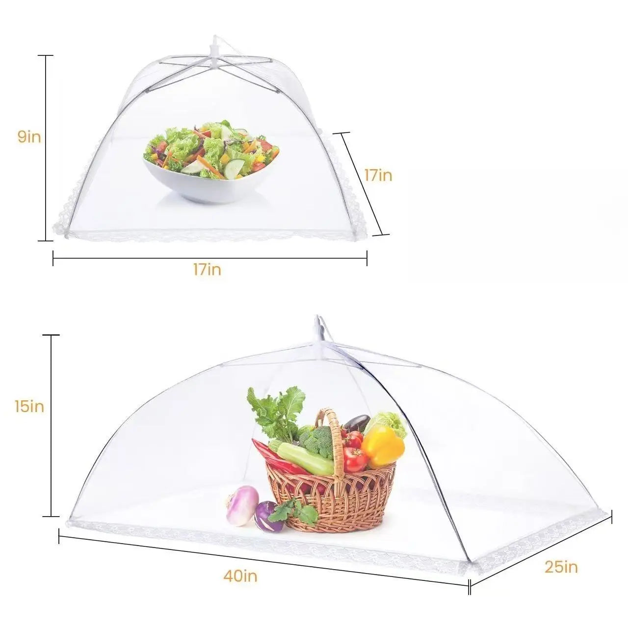 5PCS Food Covers for outside - 1 XXL & 4 S Tents/Food Covers for outside Pop-Up Mesh Reusable Food Nets for Parties Picnics Outdoor Bbqs Collapsible